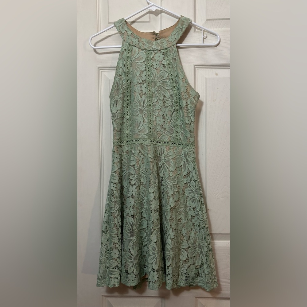 Small Green Lace A-Line Dress